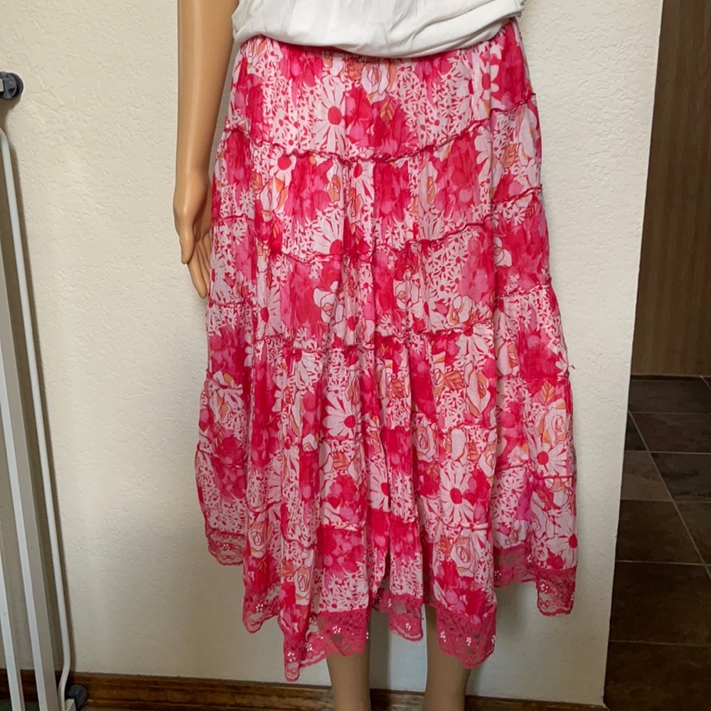 Angie Red/Pink/White Skirt